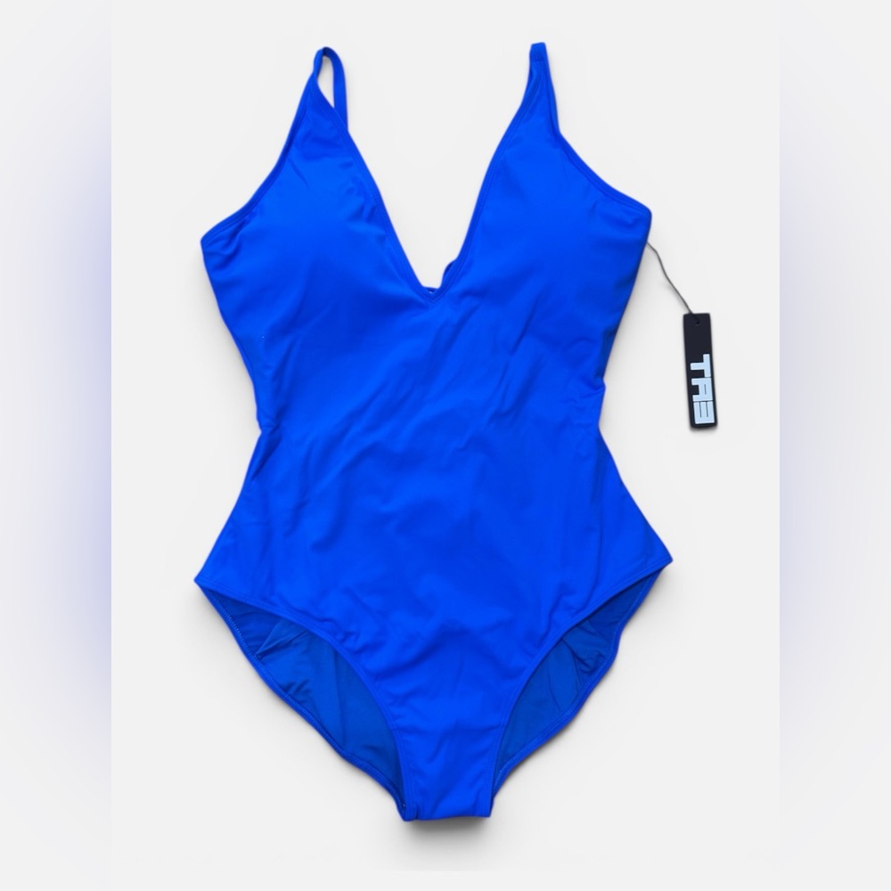 TA3 "Plungey" One piece Swimsuit - SAPPHIRE - size Large (12) short torso